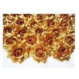 50 Silk Flower Gold & Silver Roses Flower Head - 1.75" - Artificial Flowers Heads Fabric Floral Supplies Wholesale Lot For Wedding Flowers Accessories Make Bridal Hair Clips Headbands Dress