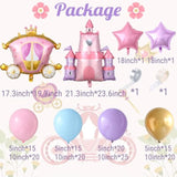 Princess Balloon Arch Kit: Pastel Blue, Pink, Purple & Gold with Castle Foil