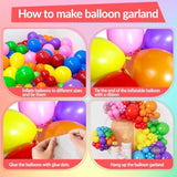 162 Pcs Colorful Rainbow Balloons Arch Kit, Diffrent Size Rainbow Balloon Garland, Globos De Colores For Party Decoration Birthday Party Supplies.