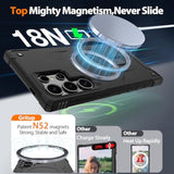 For Samsung Galaxy-S24-Ultra-Case With Magsafe, 2×Screen Protector, S24 Ultra Magnetic Phone Case Anti-Fingerprint Military Grade Shockproof Protective Cover For Galaxy S24 Ultra,Black