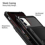 Compatible With Iphone 12 Case 5G Wallet 4-Card Slot Credit Card Holder Flip Hidden Pocket Dual Layer Protective Back Cover Compatible With Iphone 12 5G 6.1Inch Black