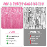 2 Pack Pink Party Streamers Backdrop, 3.3 x 9.9 ft