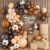 Cow Print Balloon Arch Kit: Brown, Nude, Apricot - Farm Party Decor