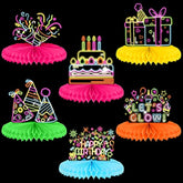 6 Pieces Glow Party Birthday Centerpieces Neon Birthday Decorations Ho