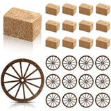 24 Pcs Western Theme Party Decorations Birthday Table Centerpieces Mini Hay Bales And Small Western Wagon Wheels For Crafts Horse Rodeo Decor Cowboy Wedding Party Favors Supplies