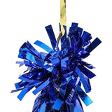 Blue Balloon Weights - 4.5 In H X 2.5 In Dia, 6 Oz, Metallic Foil, Pack Of 15 - Table Weights