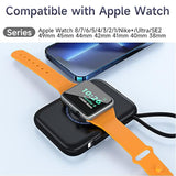 Portable Charger,5000Mah Mini Iwatch Magnetic Charger Power Bank With Charging Cable,Travel Charger External Battery Pack Compatible With Apple Watch/Iphone11/13/12/Smartphones/Airpods