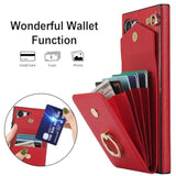 Phone Case For Samsung Galaxy S24 Ultra 5G Wallet Cover With Tempered Glass Screen Protector And Rfid Blocking Ring Card Holder Leather Cell Accessories S24Ultra 24S S 24 24Ultra Women Men Red