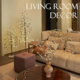 Lighted Flocked Tree With Pine Cone 6Ft With Timer And Dimmer, Twig Tree Lights With 448 Led Lights For Room Christmas Decoration Indoor Outdoor