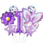 Purple 1St Birthday Decorations For Girls?Butterfly Number 1 Balloons Set, Butterfly Party Decoration Supplies. (Purple 1)