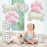 8 Pcs Dog Balloons 30 Inch Bone Foil Balloons Paw Print Balloon Dog Birthday Decorations Pink Dog Paw Balloon Pets Puppy Themed Birthday Party Decorations Supplies
