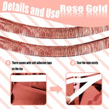 6 Pack 10 Feet Rose Gold Foil Fringe Garland Metallic Tinsel Streamers Banner Wall Hanging Curtain Backdrop Banner For Parade Floats, Thanksgiving, Christmas, Birthday, Halloween Party Decorations