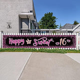 Happy Sweet 16 Birthday Banner Backdrop, Sweet Sixteen Birthday Yard S