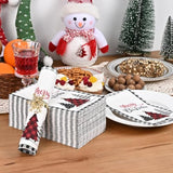 100 Christmas Guest Napkins 3Ply Buffalo Plaid Christmas Tree Paper Napkins For Bathroom Merry Christmas Napkins Disposable For Home Kitchen Dinner Paper Towels For Winter Xmas Holiday