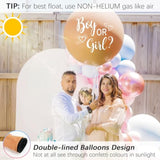 36 Inch Gender Reveal Balloon, Pink & Blue Confetti for Boy or Girl Reveal