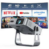 Officially-Licensed App & 1800Ansismart Mini Projector With Wifi And Bluetooth, Native 1080P Auto Focus & Keystone Portable Outdoor Projector, 4K Support Home Movie Projector Sliver