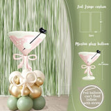 Martini Bow Birthday Party Decorations, Green Pink A Tini Bit Older Banner Hanging Swirls, Martini Glass Balloon Foil Curtain Balloon Arch For Girls Women Trendy Martini Bar Bachelorette Bridal Shower