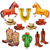 12Pcs Western Cowboy Horse Balloons, Horse Theme Party Decorations Contains Horseshoe Boots Cowboy Hats Cactus Balloons, Rodeo Rodeo Birthday Bachelorette Party Decorations For Cowboys And Cowgirls