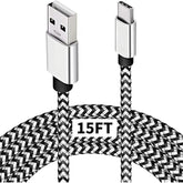 Type C Charger Cable,15Ft Long Usb A To C Cable Compatible With Google Pixel 4 Xl,Samsung S10 S9 Plus S8, Galaxy Note 10, Lg V30, Braided Charging Fits Nintendo Switch Macbook Wall Charger