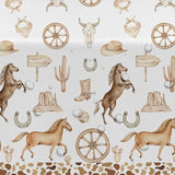 Western Cowboy Party Decorations Tablecloth - Disposable Wild West Cowboy Birthday Party Supplies Table Cover, Western Rodeo Cowboy Birthday Baby Shower Table Cloth - 3 Pack (54In X 108In)