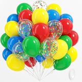 60pcs Red Yellow Blue Green Balloons β Colorful Latex Balloons for Circus & Birthday Parties