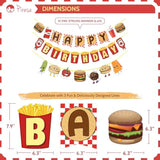 Burger Birthday Party Kit – Happy Birthday Banner & Burger Fries Balloons