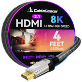 8K Hdmi 2.1 Cable, 48Gbps Ultra Hd Lead High-Speed Cord, Supports 8K@60Hz, 4K@