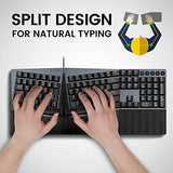 Periboard-535Br Wired Ergonomic Mechanical Split Keyboard - Low-Profile Brown Tactile Switches - Programmable Feature With Macro Keys - Compatible With Windows And Mac Os X - Us English, Black
