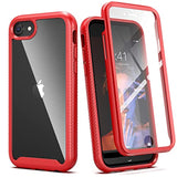 For Se 3Rd Generation 2022 Case,For 8 & 7 & Se 2020 Case, Full-Body Sturdy Shockproof Cover With Build In Screen Protector Heavy Duty Shock Resistant Hybrid Cover, Red