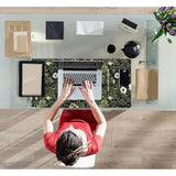 Dark Green Floral Plants Xxl Gaming Mousepad & Desk Pad - Nature Leaf Flower Laptop Keyboard Mat 31.5 X 15.75