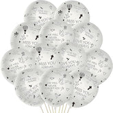 37Pcs Memorial Balloons Set White Remembrance Funeral Celebration Of Life Latex Balloon With Ribbon Miss You Forever Love You Always We Will Never Forget You Decorations