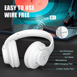 Bluetooth Headphones Over Ear, 65 Hours Playtime Wireless Headphones With Microphone, Foldable Lightweight Headset With Deep Bass, Hifi Stereo Sound For Travel Work Laptop Pc Cellphone