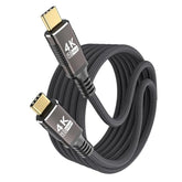 Long Usb C To Usb C Cable 10Ft Compatible With Thunderbolt 3,Usb C 3.1 Gen 1 Cable 10 Gbps Data Transfer,4K@60Hz/2K@120Hz Video Output Monitor Cord,Type-C Nylon Braided 100W Fast Charging.