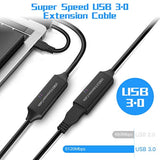 Usb 3.0 Active Extension Cable 32 Feet With 5V 2A Power Adapter, Usb 3.0 Extender Male To Female Cord With Built-In Signal Booster Chips For Xbox, Ps4, Usb Printer, Mouse, Keyboard, Etc