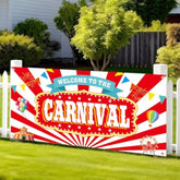 Welcome To The Carnival Banner Carnival Decorations Circus Party Supplies Background For Circus Theme Party Decorations Birthday, 71 X 35 Inch(Vintage Scroll)