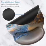 Ergonomic Mouse Pad With Wrist Support Wrist Rest Smooth Surface Non-Slip Rubber Base Comfortable Office Supplies Pain Relief, 9.8 X 9.1 Inches, Beach