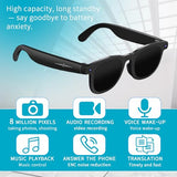 AI Smart Glasses with Camera, 800W HD Anti-Shake Video Glasses, 1080P Video Recording Sunglasses, Real-Time Translation, Voice Assistant, Bluetooth
