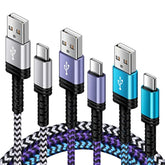 Usb-A To Usb C Charger Braided Cord 3Pack 3/6/10Ft Long Usb A To Type C Charger Cable Fast Charging For Samsung Galaxy S25 S24 S23 Ultra,S23+,A14,A13,S22 Ultra,S21 Fe,A54,A04S,S20 S10 S9,Pixel 7A 7 6