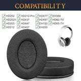 Earpads Replacement For Sennheiser Hd202/Hd202Ii/Hd203/Hd212/Hd212-Pro/Hd437/Hd447/Hd457/Hd477/Hd497/Eh150/Eh250/Eh350/Hd62-Tv/Hd65-Tv, Ear Pads Cushions With Football Texture Fabric - Black