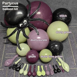 Halloween Balloon Garland Kit: Purple, Green, Black, Spider Foil Balloons