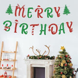 Christmas Birthday Banner, Christmases Birthday Party Decorations, Used For Interior Decorations