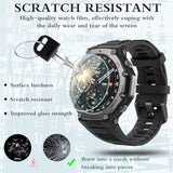 Watch Screen Protector Compatible For Amazfit T-Rex 3, Tempered Glass Film Anti Scratch High Definition Full Coverage And Soft Tpu Protective Case