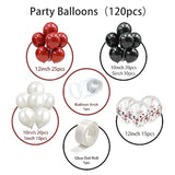 Black Red Balloons Garland Arch Kit - 120Pcs White Red Black Confetti