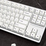 135 Keys Pbt Japanese Keycaps Cherry Profile Dye-Sub White Theme Minimalist Style Suitable For Mechanical Keyboard