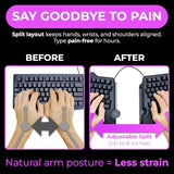 C989 Ergonomic Mechanical Keyboard For Pc - Kailh Linear Red Switches - Rgb Light Up Led Backlit With Usb - Ergo Split Key Board With Macro