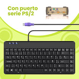 Perixx PERIBOARD-409P ES Mini Teclado con PS2 Cable - 314x146x20mm - Negro - Q