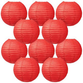 10-Pack 16-Inch Red Paper Lanterns Chinese Lunar New Year 2026 Party Decor