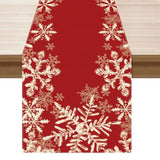 Red Snowflakes Winter Christmas Xmas Table Runner Table Decoration For Home Kitchen Dining Holiday Decor 13X72 Inch