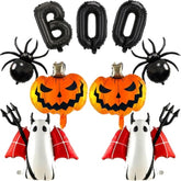9Pc Halloween Foil Balloons – Ghost, Spider, Pumpkin & BOO Party Decorations