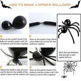 Halloween Balloon Arch Kit - Black, Green & Metallic Purple with Spider and Long Balloons